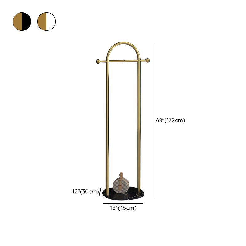 Luxurious Metallic Coat Hanger Pure Color Free Standing Marble Base Coat Rack