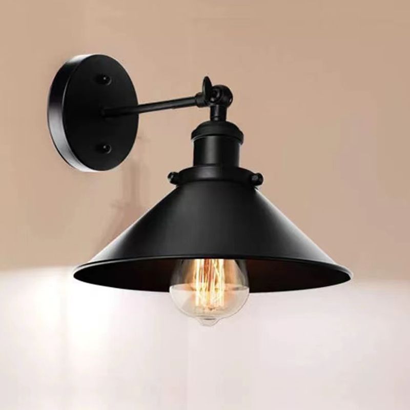 Industrial Style Black Vanity Light Cone Shape Vanity Lamp for Shower Room