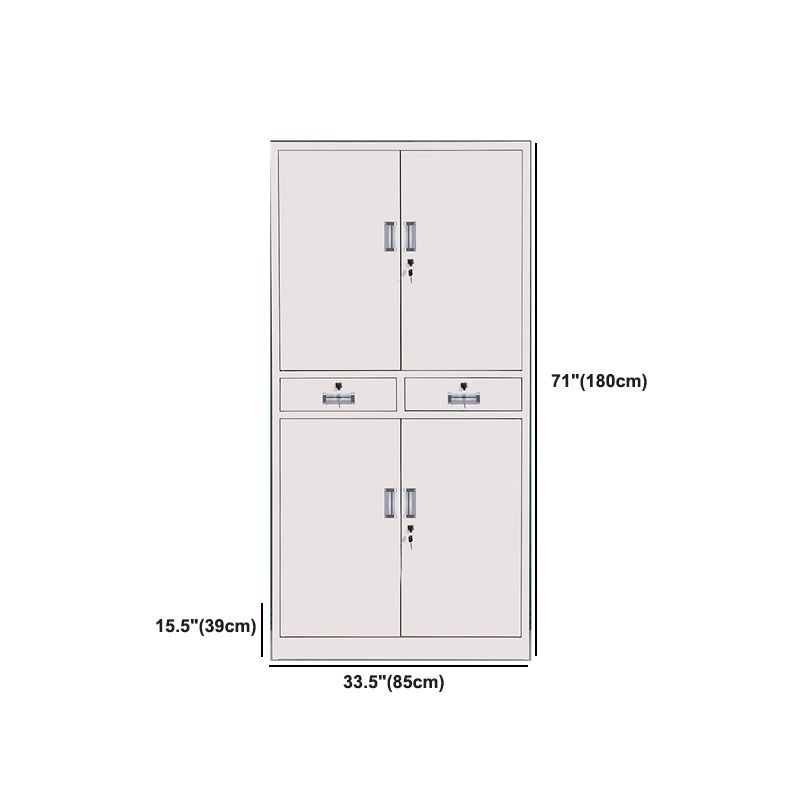 Contemporary File Cabinets Metal Frame Solid Color Vertical File Cabinet with Key Lock