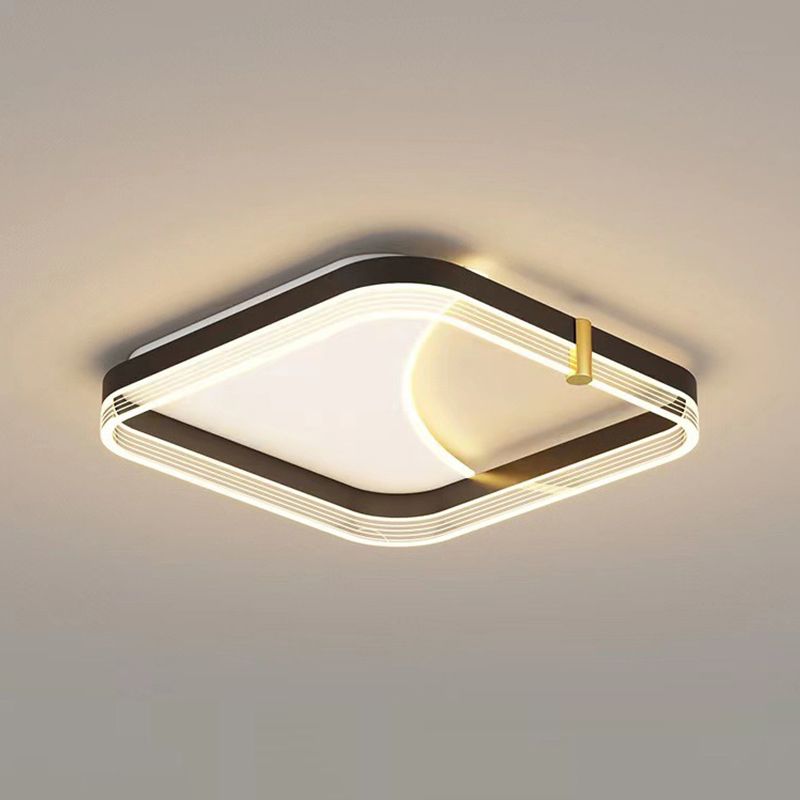 LED Modern Ceiling Light Black Flush Mount Lighting for Hallway