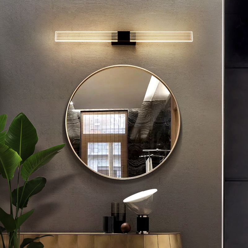 LED Metal Modern Wall Sconce Linear Shape Vanity Lamp with Acrylic Shade for Bathroom