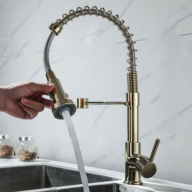 Modern Farmhouse Spring Spout One Lever Kitchen Faucet High Arch Water Filler