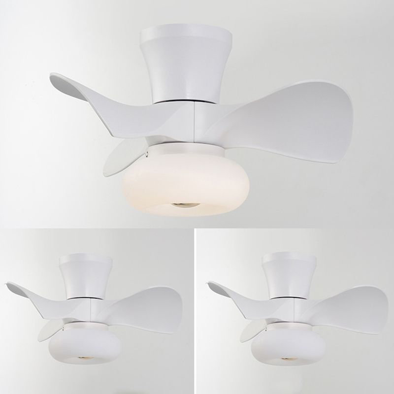 Macaron Round Hanging Fan Light Acrylic Kids Bedroom LED Semi Flush Mount