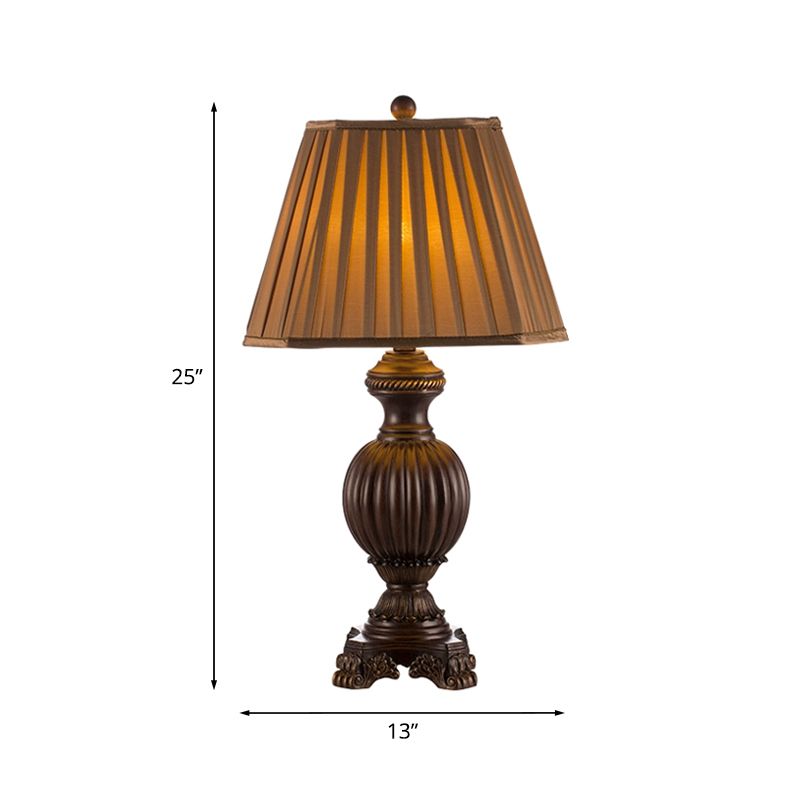 Lampe de table à manger effilée lampe rurale réunie rurale 1 tête de nuit brun lumière, 13 "/ 15" de large