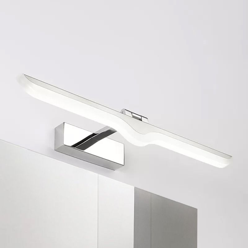 Luz de tocador de acrílico lineal estilo moderno 16.5 "/20.5" W LED Níquel Lámpara de apliques de pared en luz cálida/blanca