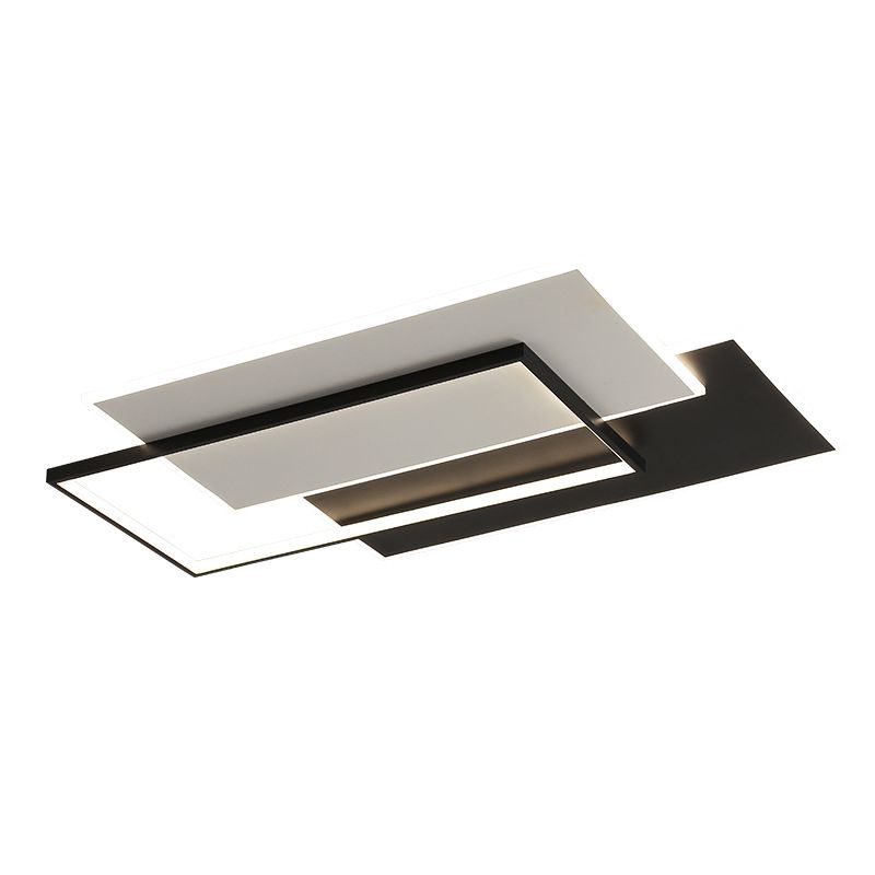 Multiple-Light Rectangular Flush Mount Lighting Modern Metal Ceiling Lighting