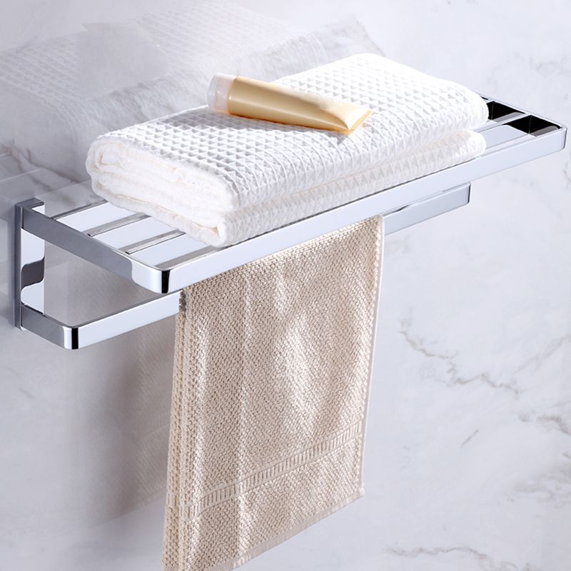 Chrome Brass Moderne Bathroom Accessory Set with Towel Bar/ Ring/Paper Holder & Robe Hook