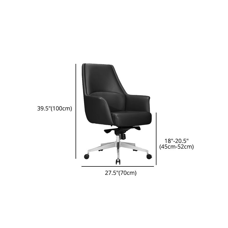 Ergonomic Faux Leather Task Chair with Padded Arms Contemporary Office Chair