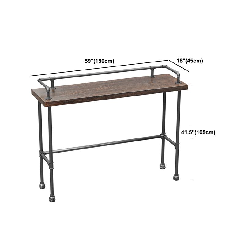 Pine Wood Top Bar Table Rectangular Industrial Bar Table with Trestle Base