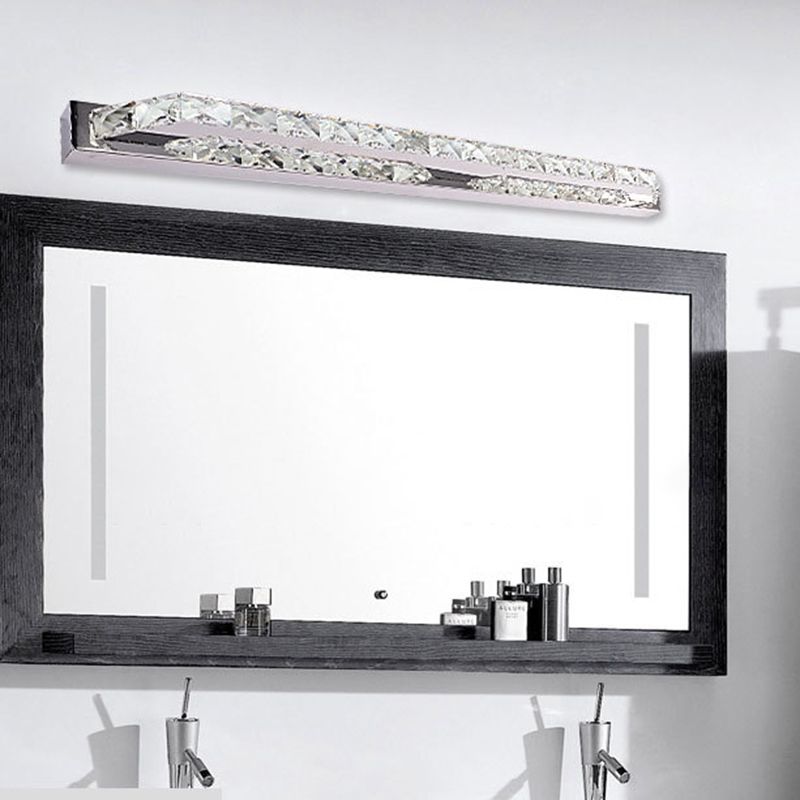 Moda Rectangular Mirror Gabinete Tocador Ligero LED CRISTAL MALAR LUCHOS