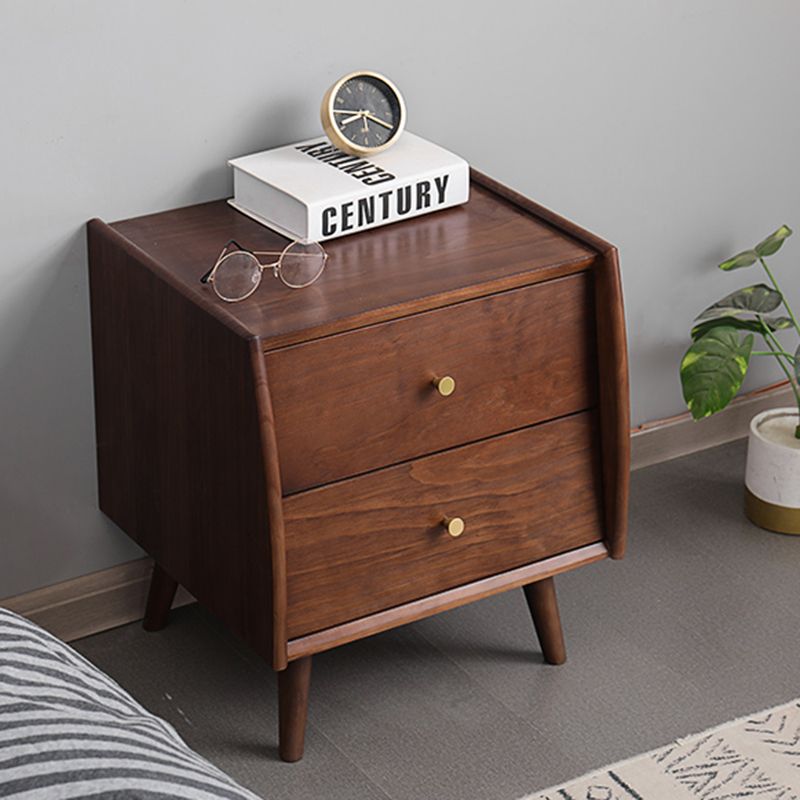 2 - Drawer Industrial Accent Table Nightstand Antique Finish Nightstand