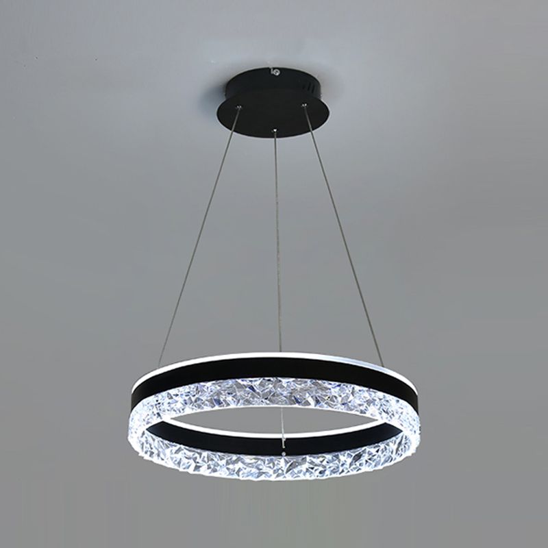 Modern Chandelier LED Hanging Pendant Light Fixture with Acrylic Shade for Living Room