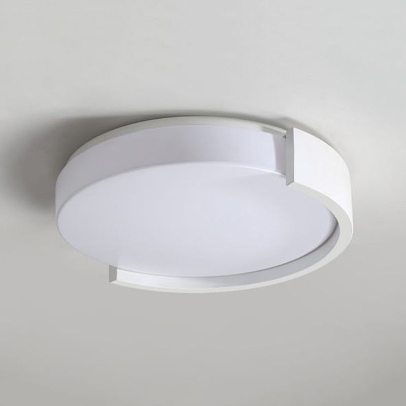 Contemporary White/Black Single Flush Mount Lighting LED Ceiling Light