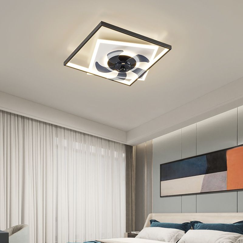 3 Light Ceiling Fan Light Modern Style Metal Ceiling Fan Light for Bedroom