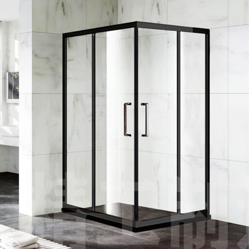 Double Sliding Shower Kit Home Corner Framed Tempered Glass Shower Kit