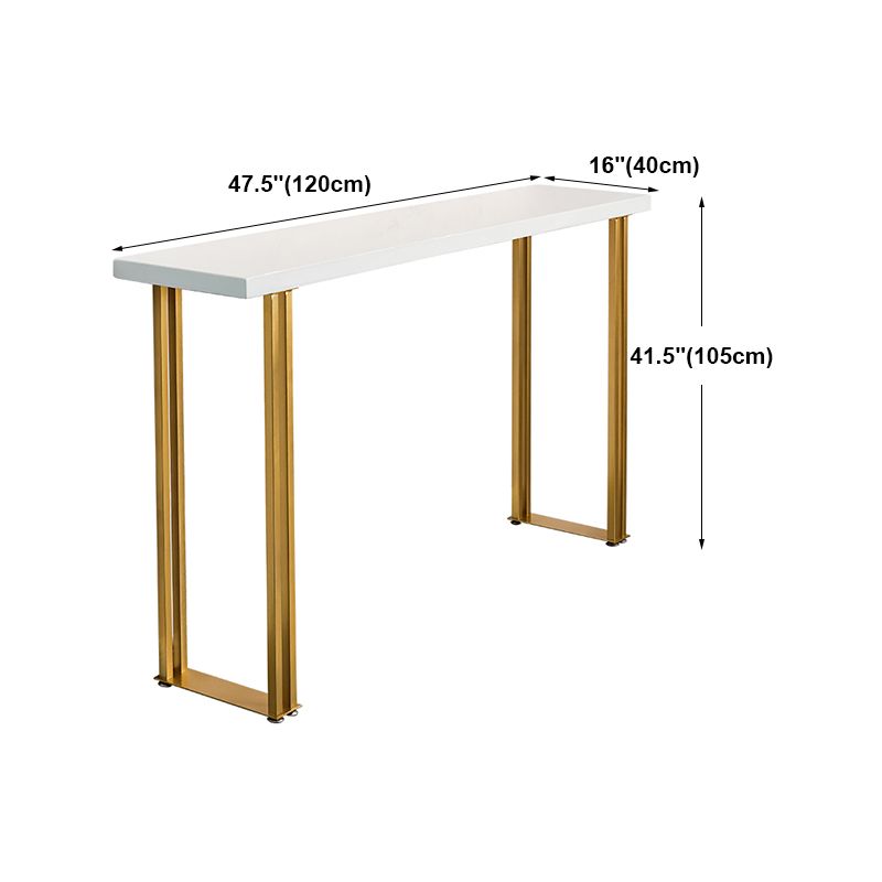 Glam Wood Counter Table with Rectangle Table Top Sled Table - 41.3" H