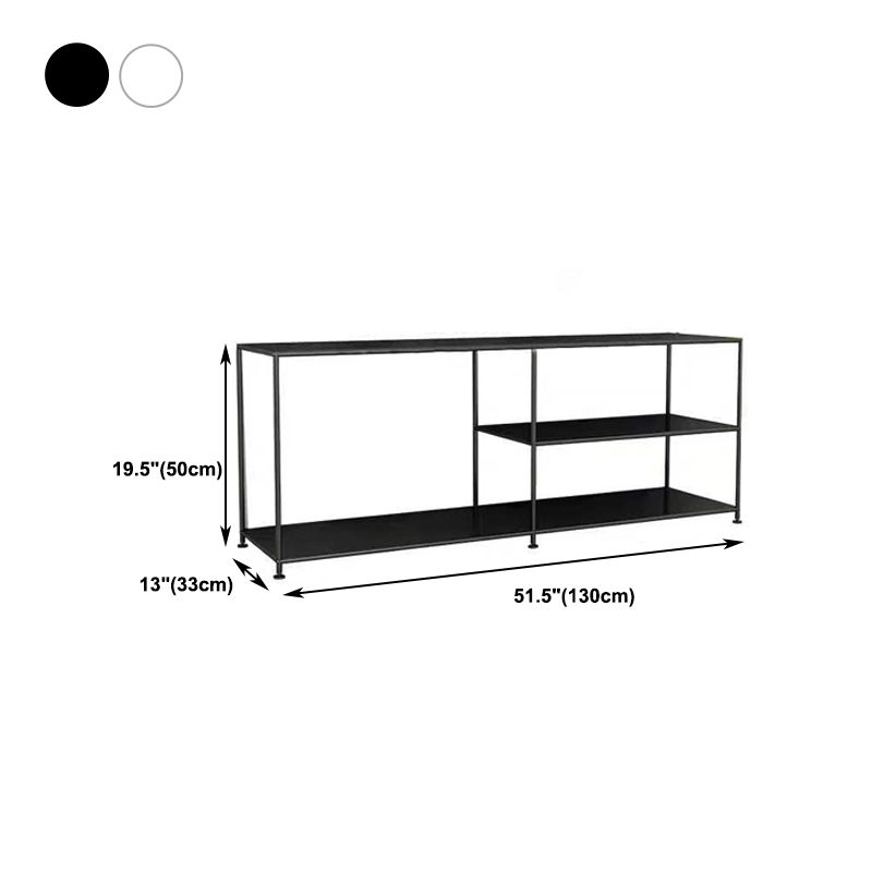 Industrial Style TV Stand Metal Open Storage TV Console with Shelves