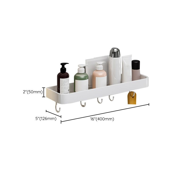 Contemporary Bathroom Accessory Set  Metal Bath Shelf in White