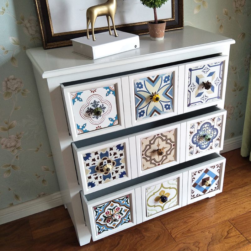 Rustic Wood Chest with 4 Legs Storage Chest with Drawers for Bedroom