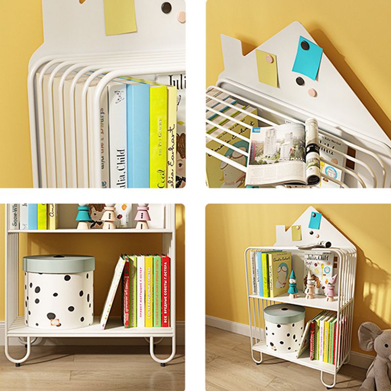 Modern Metal Bookcase Standard Vertical Bedroom Open Shelf Bookshelf