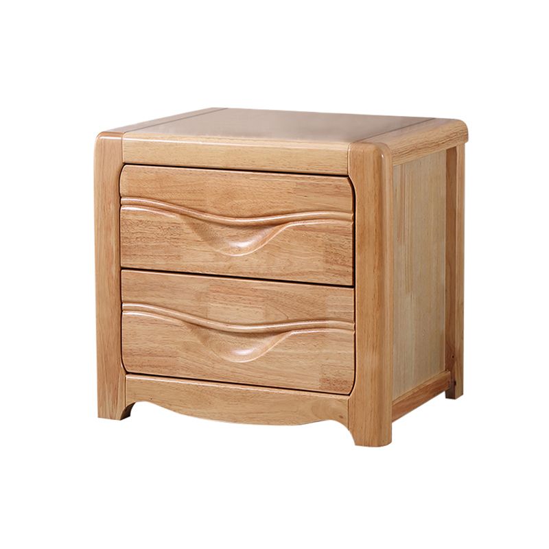 Traditional 20-inch Tall Solid Wood Nightstand 2-Drawer Night Table