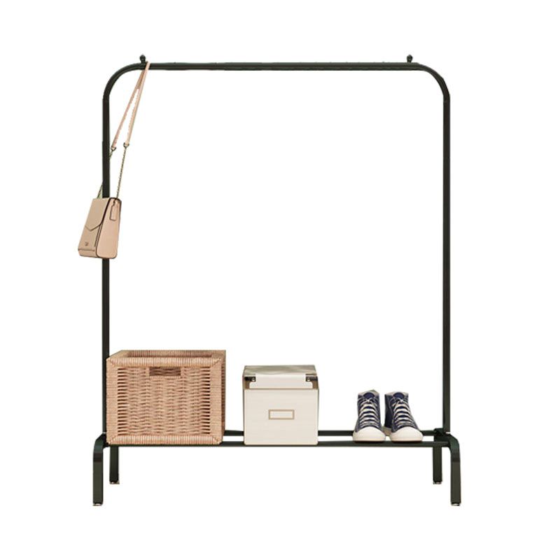 Stable Metallic Coat Hanger Free Standing Coat Rack With Storage Shelving