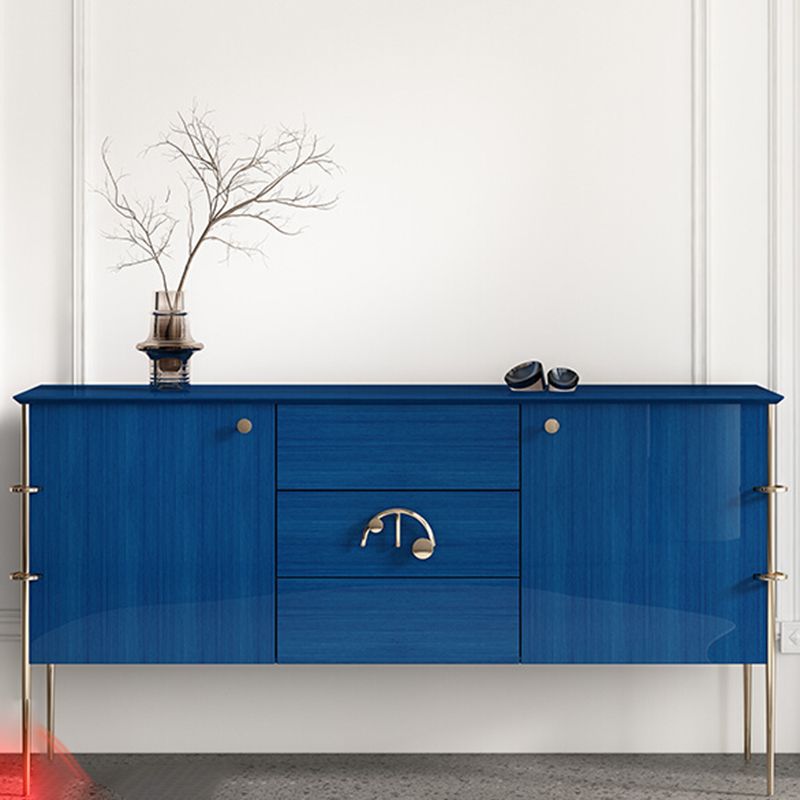 Contemporary Ash Wood Storage Sideboard Cabinet Doors and Drawers