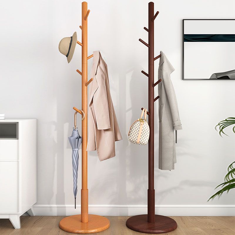 Modern Hall Tree Hooks Entry Hall Treein Dark Oak Wood Coat Hanger