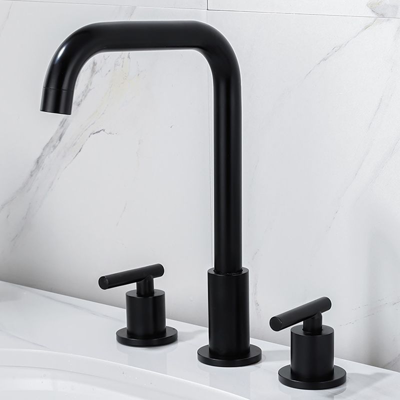 Modern 2-Handle Bathroom Sink Faucet 3 Hole Widespread Bathroom Faucet