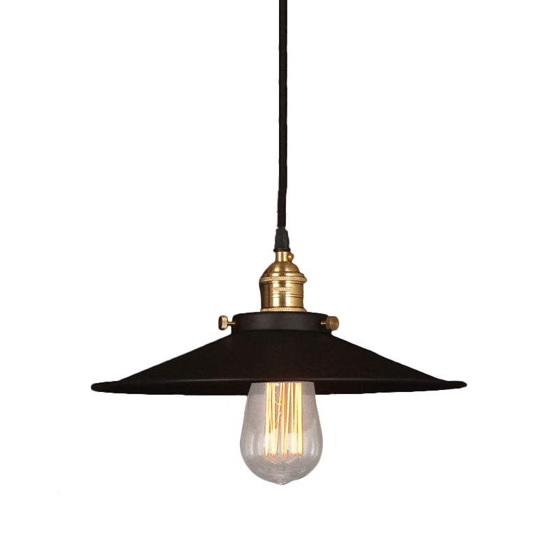 Metal Conic Ceiling Pendant Industrial Style 1 Light Dining Table Ceiling Light Fixture in Brass/Weathered Brass