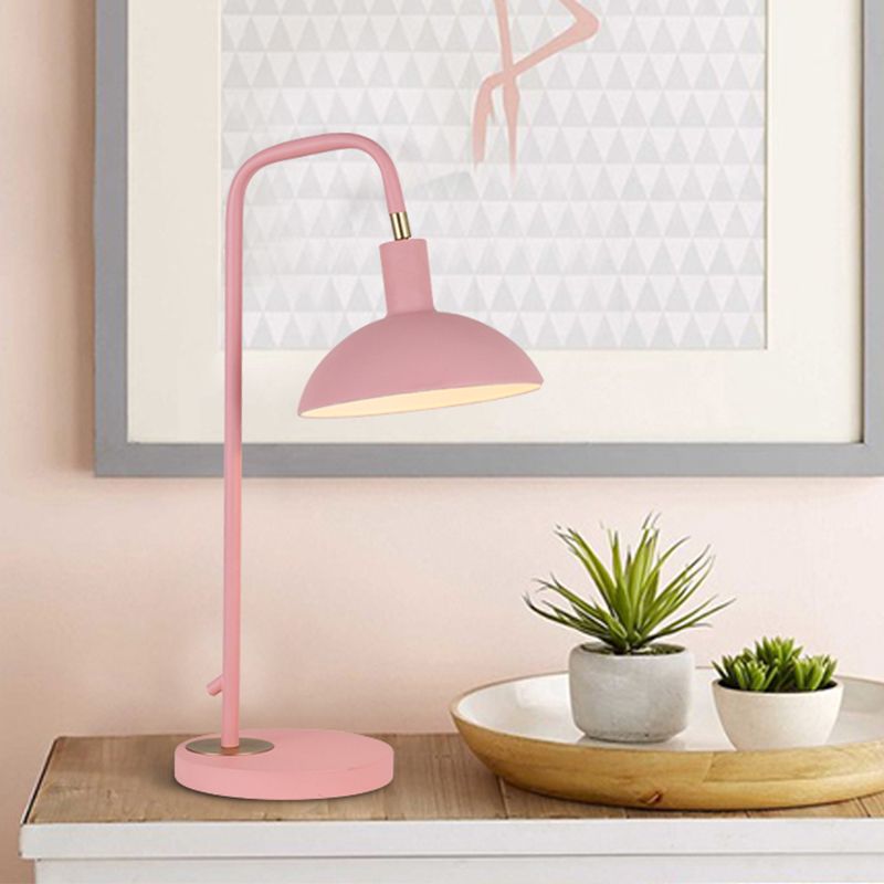 Metallic Dome Shade Nightand Lampe Nordic 1 Bulbe Rose / Jaune / Blue Table Lumière pour le chevet