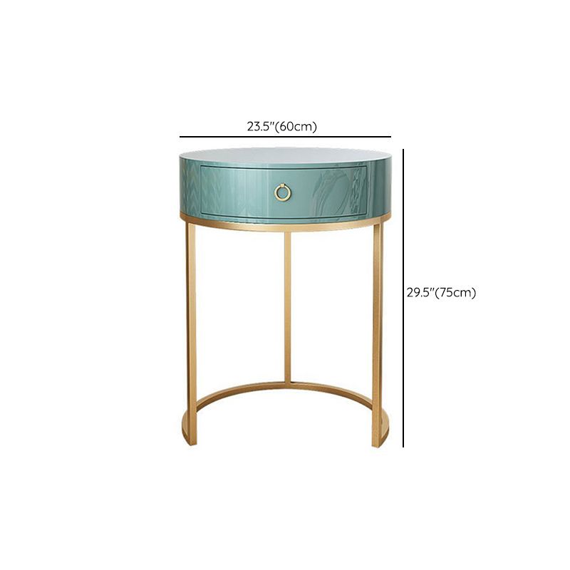 Glam Style 1- Drawer Wood Makeup Table Vanity Stool in Green