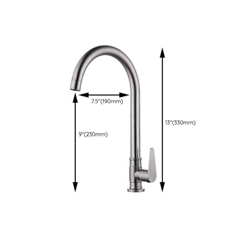 Contemporary Kitchen Faucet Stainless Steel Swivel Spout Standard Kitchen Faucets