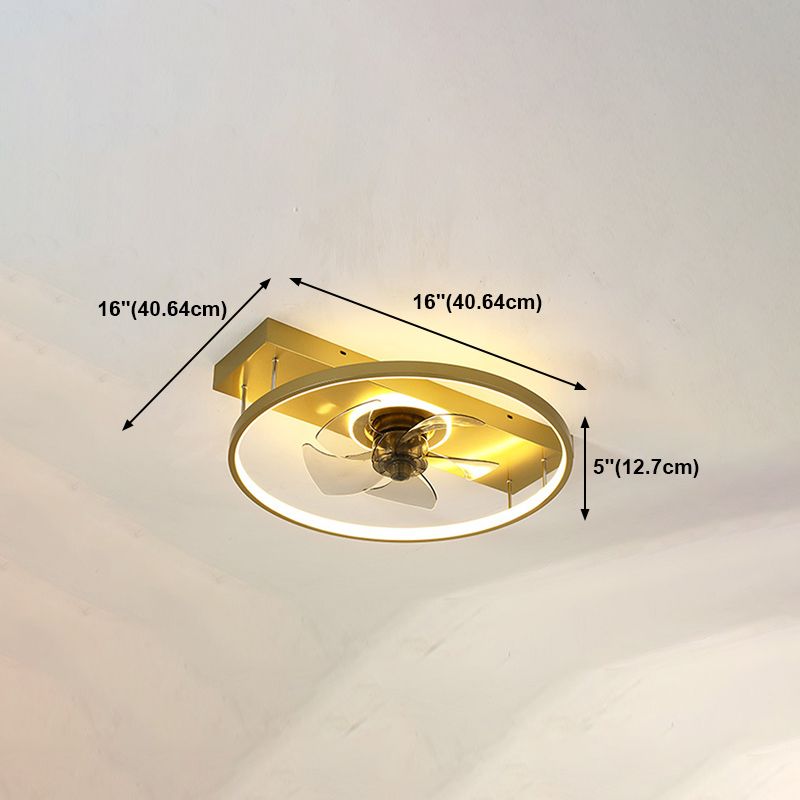 Nordic Geometric Fan Light Metal LED Flush Mount Light for Living Room