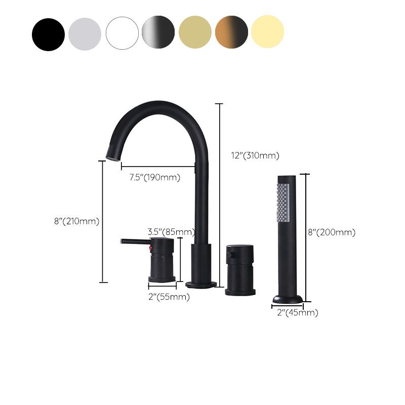 Modern Style Roman Tub Faucet Deck-Mount Copper Roman Tub Faucet