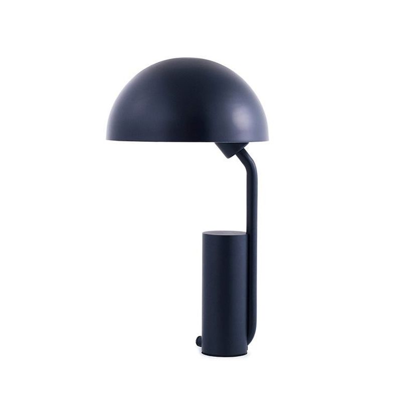 Dome Iron Night Task Lighting Modernist 1-Light Black/White/Pink Desk Light with Cylinder Base