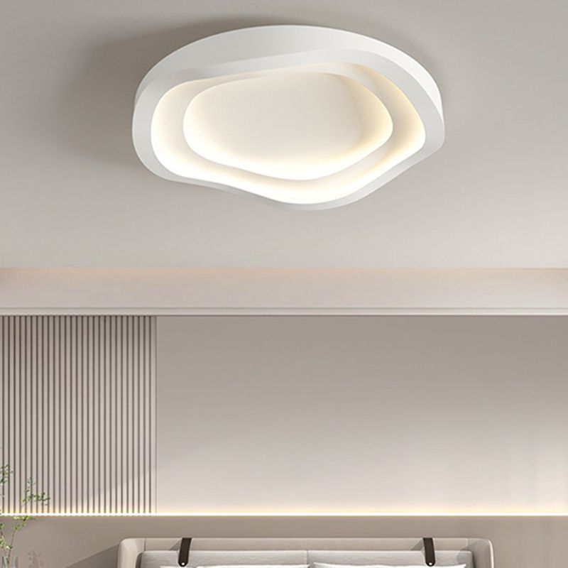 Modern White Shaded Ceiling Light LED Flush Mount Lighting for Foyer