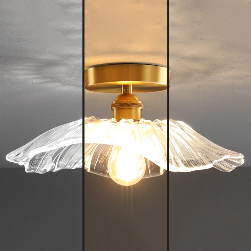 American Style Ceiling Lamp 1-Light Ceiling Mount Light with Glass Shade for Aisle