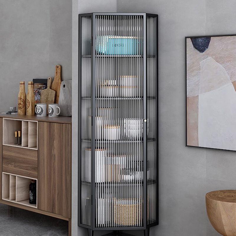 Contemporary Multi-shelf Storage Cabinet Glass Door Buffet Cabinet for Dining Room