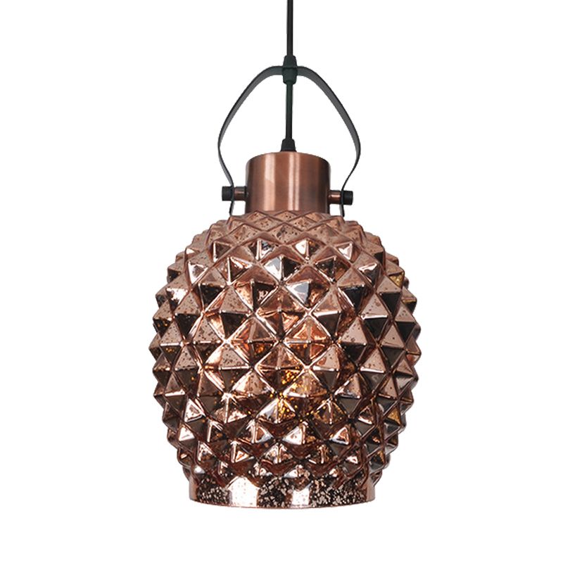 1 bol ananas hanglampverlichting koloniaal koper/chroom/goudglas hangende lamp voor slaapkamer