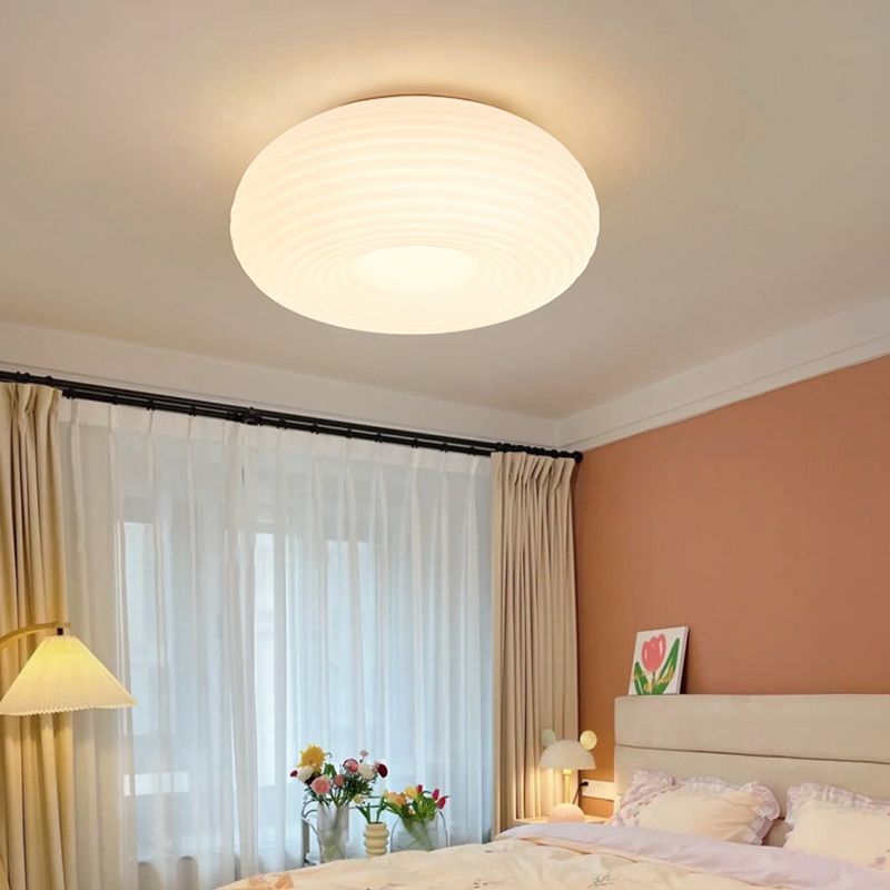 Single White Modern Flush Mount Lighting Unique LED Ceiling Light for Bedroom