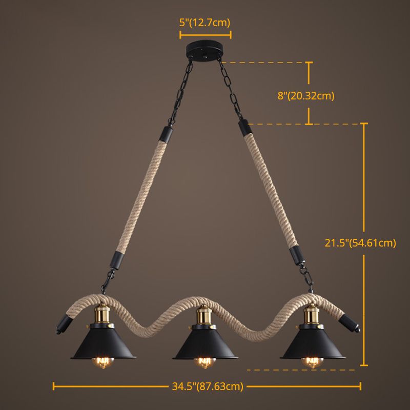 Accesorios de iluminación de la isla cónica Ideas de iluminación de la isla industrial para restaurante