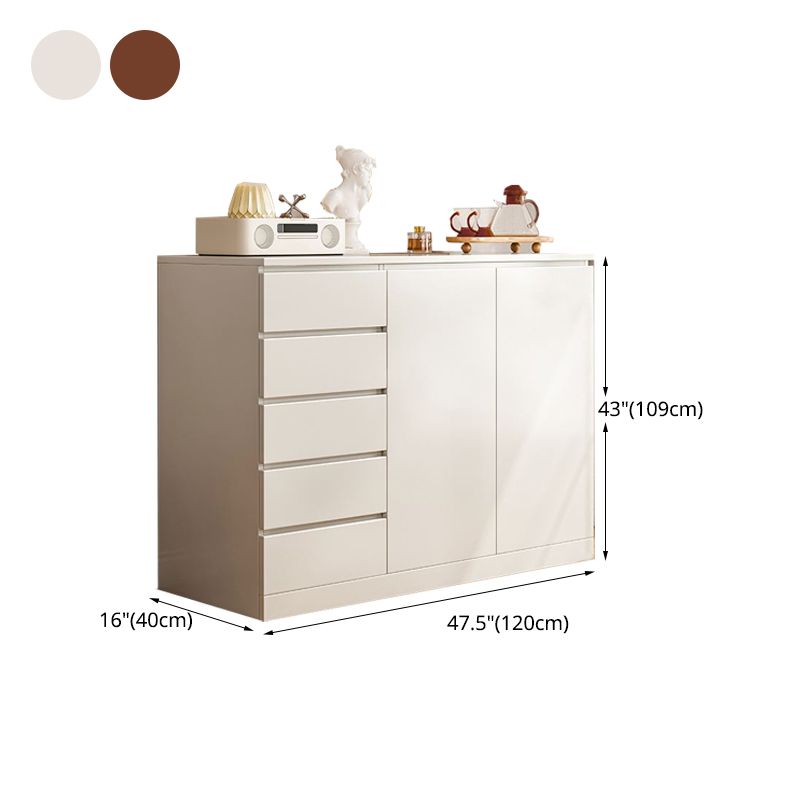 Multi Drawers Dresser White and Brown Wooden Storage Chest for Bedside