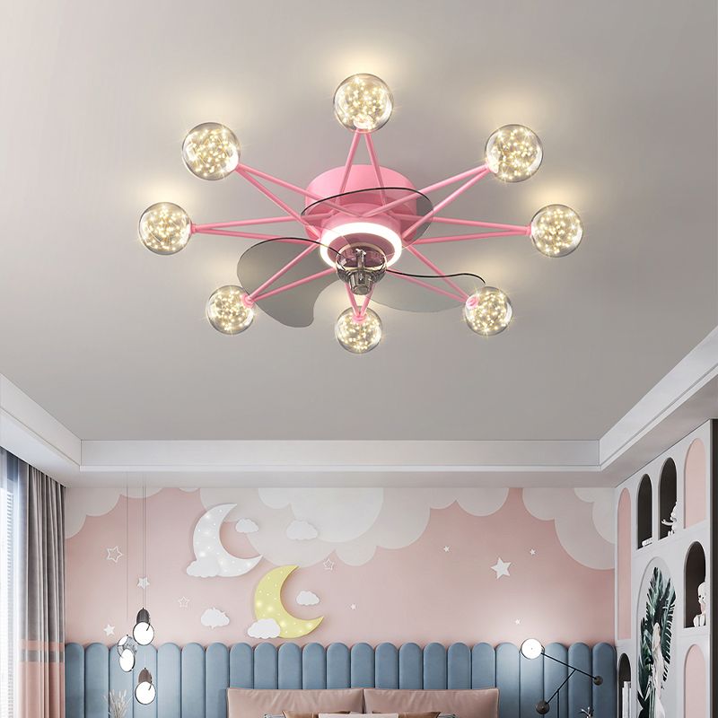 Nordic Style Ceiling Fan Lamp 6th Gears Adjustment Ceiling Fan Light for Living Room