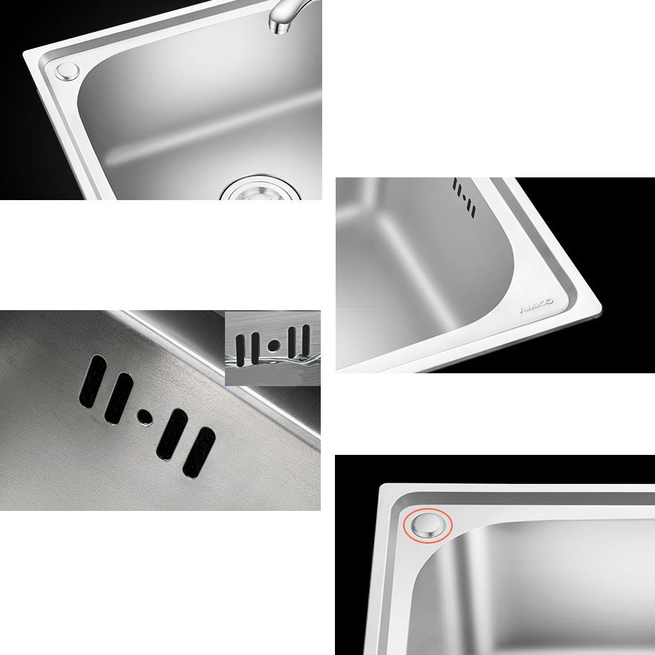 2 Holes Kitchen Sink Rectangle Stainless Steel Sink With Strainer