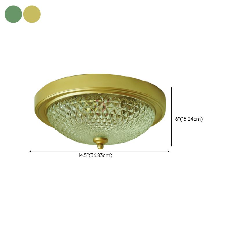 American Style Ceiling Light Circle Shape Ceiling Lamp with Glass Shade for Bedroom