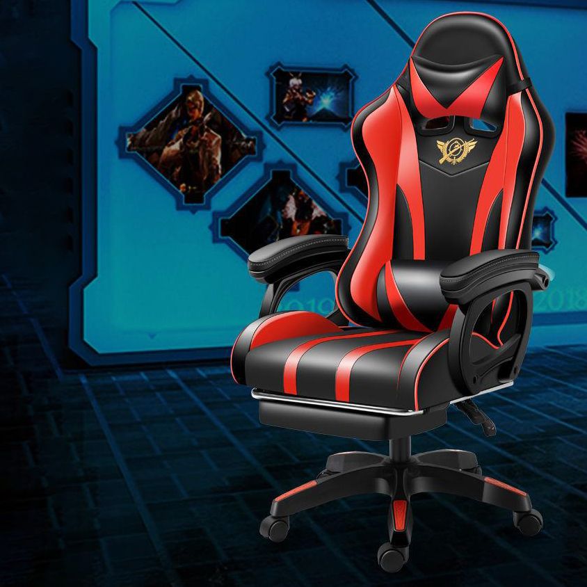 Swivel Gaming Chair with Black Nylon Frame Modern Computer Desk Chair with Wheels