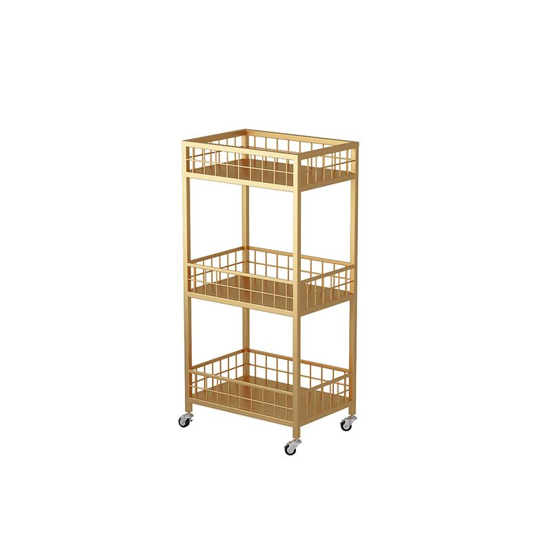 Open Back Metal Bookshelf Nordic Storage Bookcase with Casters