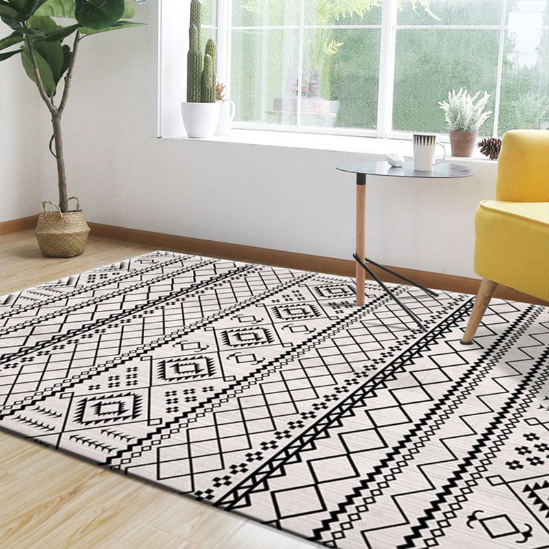 Bohemian Area Rug American Print Polyester Area Carpet Stain Resistant Rug