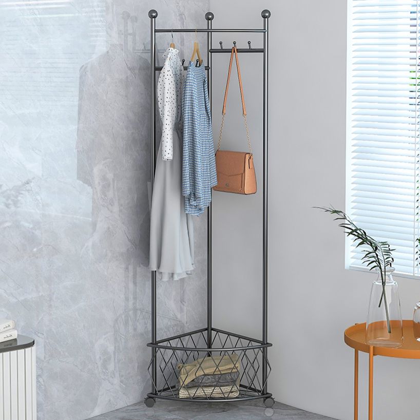 Glam Hall Stand Iron No Distressing Coat Hanger with Storage Shelf